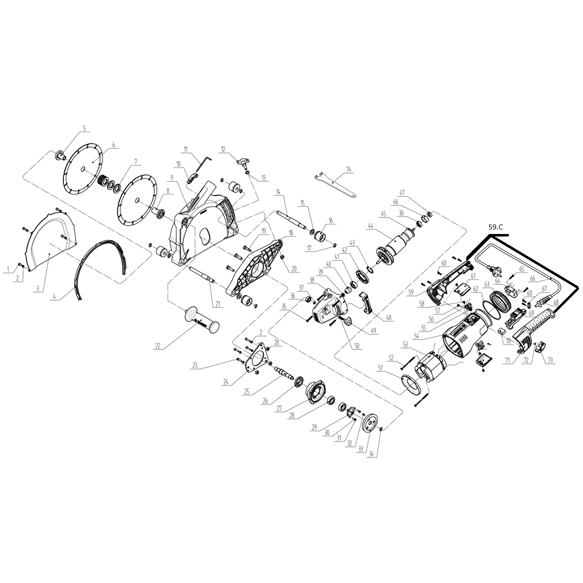 Штроборез + мет. ящик ЗШ-П65-2600 ПВСТК