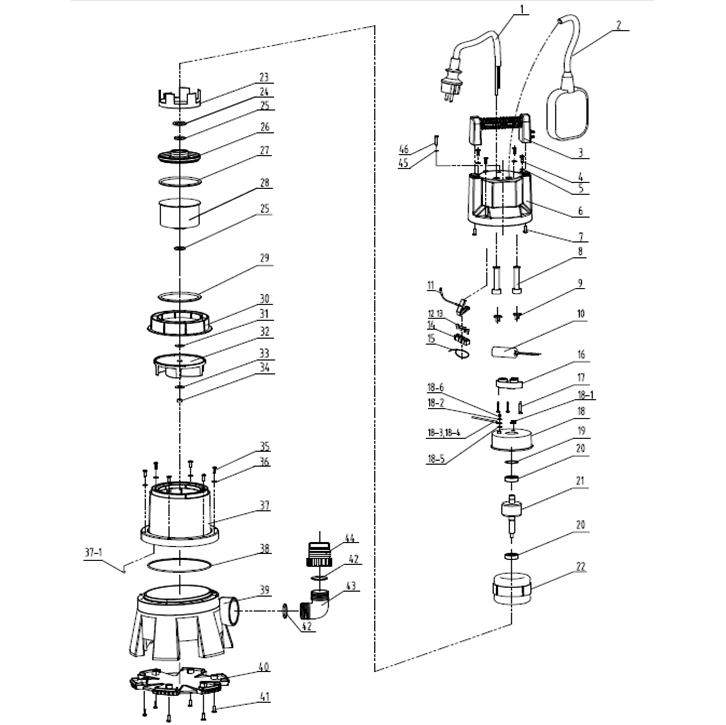 Насос дренажный НПГ-Т3-1300
