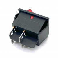 Кнопка биполярная красного цвета 20A, 4 контакта 250V